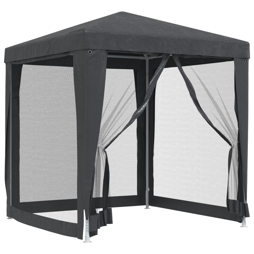 vidaXL Party Tent with 4 Mesh Sidewalls White Pavilion Marquee Multi Sizes-26