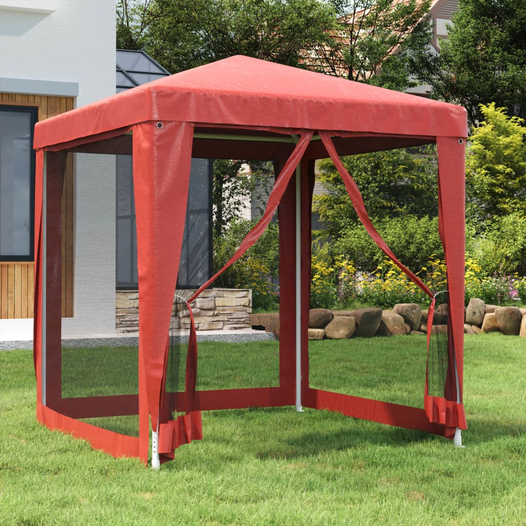 vidaXL Party Tent with 4 Mesh Sidewalls White Pavilion Marquee Multi Sizes-18