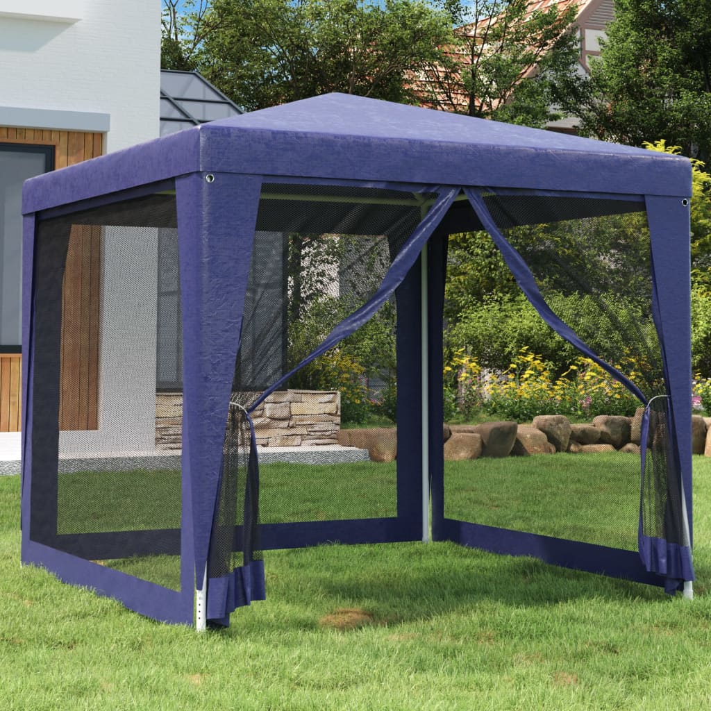 vidaXL Party Tent with 4 Mesh Sidewalls White Pavilion Marquee Multi Sizes-62