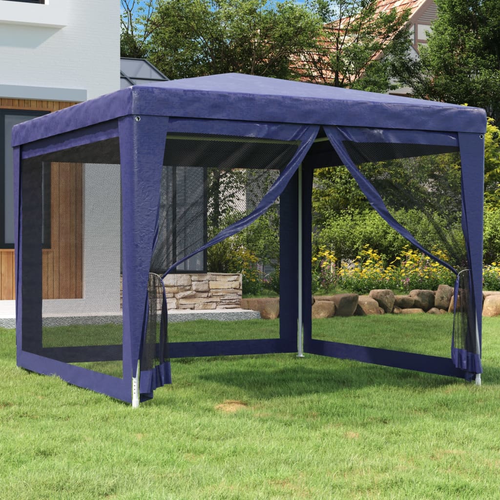 vidaXL Party Tent with 4 Mesh Sidewalls White Pavilion Marquee Multi Sizes-65