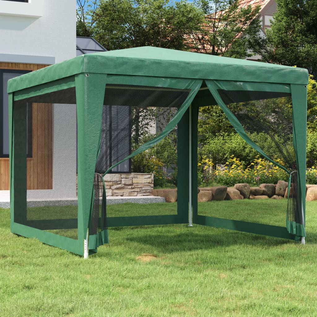 vidaXL Party Tent with 4 Mesh Sidewalls White Pavilion Marquee Multi Sizes-68