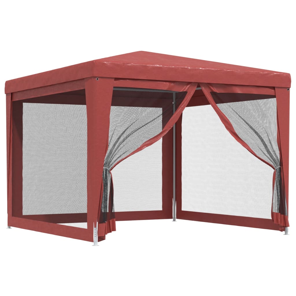 vidaXL Party Tent with 4 Mesh Sidewalls White Pavilion Marquee Multi Sizes-5