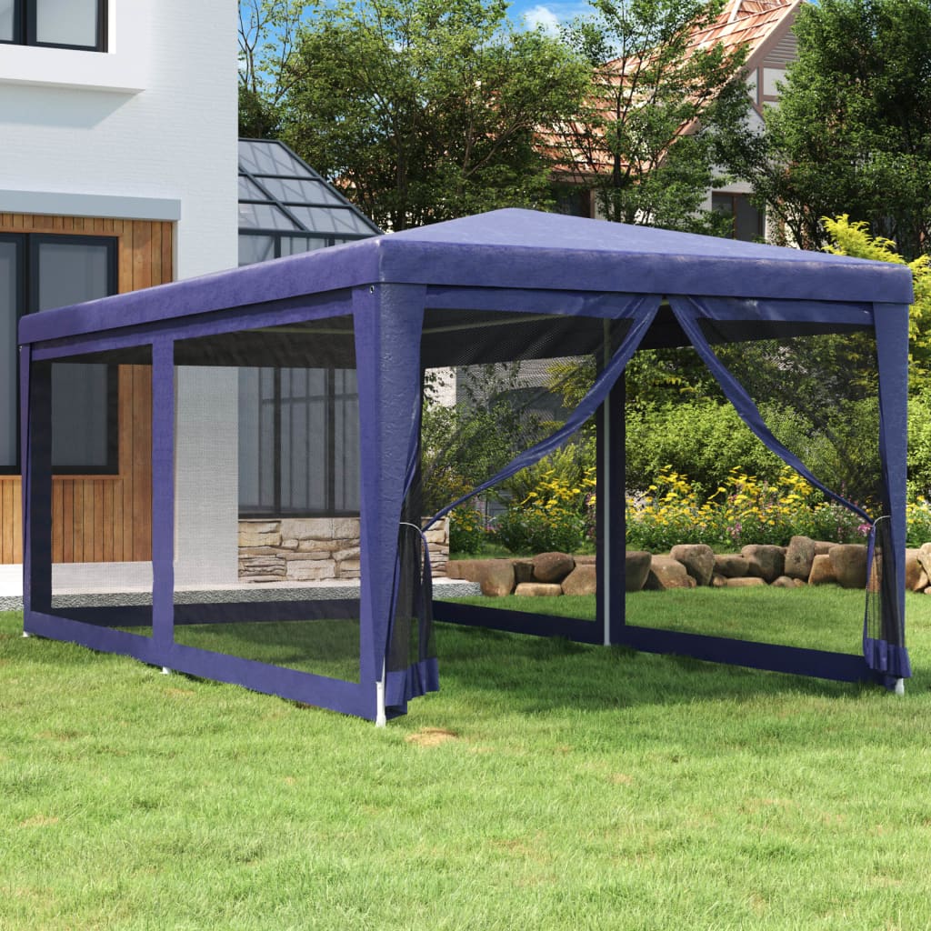 vidaXL Party Tent with 4 Mesh Sidewalls White Pavilion Marquee Multi Sizes-63