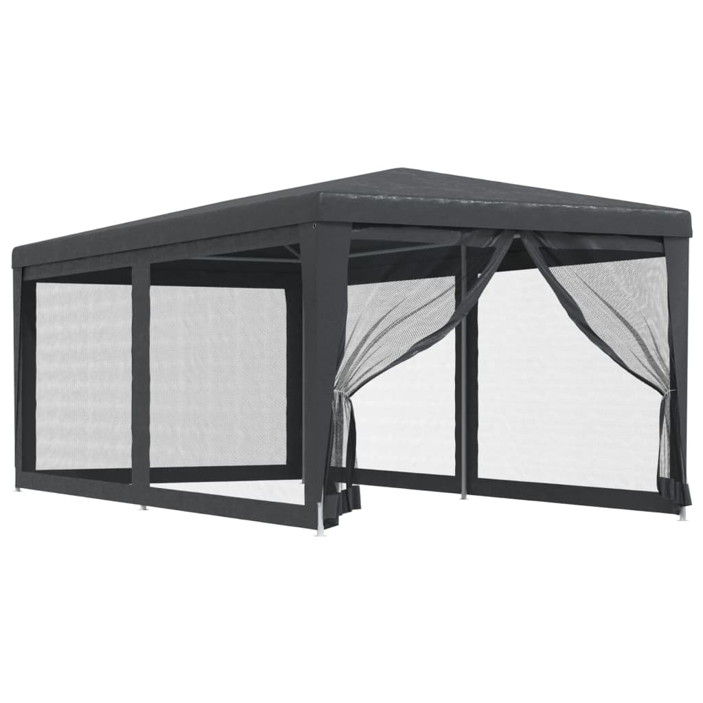 vidaXL Party Tent with 4 Mesh Sidewalls White Pavilion Marquee Multi Sizes-21