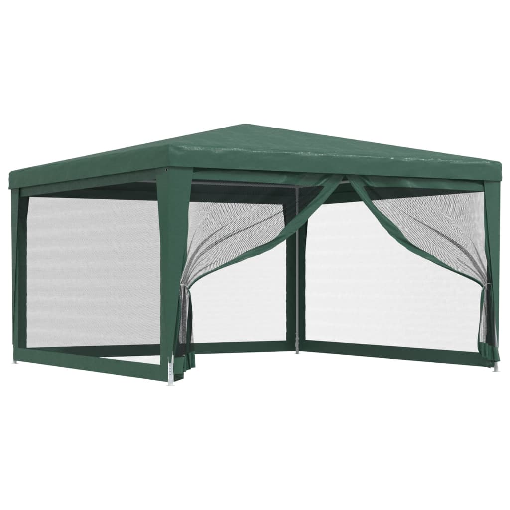 vidaXL Party Tent with 4 Mesh Sidewalls White Pavilion Marquee Multi Sizes-3