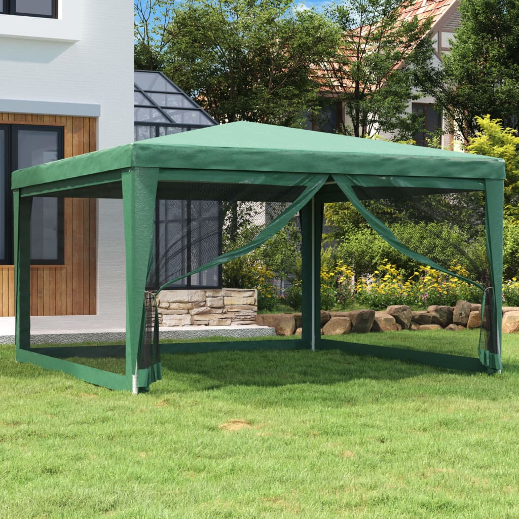 vidaXL Party Tent with 4 Mesh Sidewalls White Pavilion Marquee Multi Sizes-13