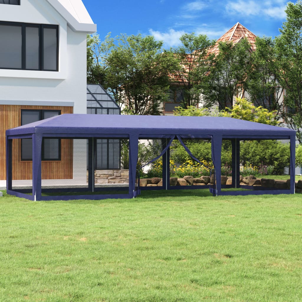 vidaXL Party Tent with 4 Mesh Sidewalls White Pavilion Marquee Multi Sizes-58