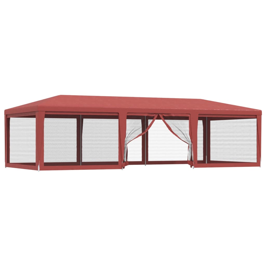 vidaXL Party Tent with 4 Mesh Sidewalls White Pavilion Marquee Multi Sizes-7