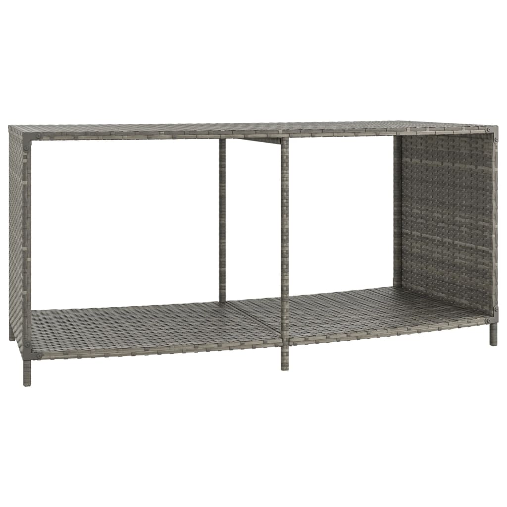 vidaXL Hot Tub Surround Gray Poly Rattan and Solid Wood Acacia-3