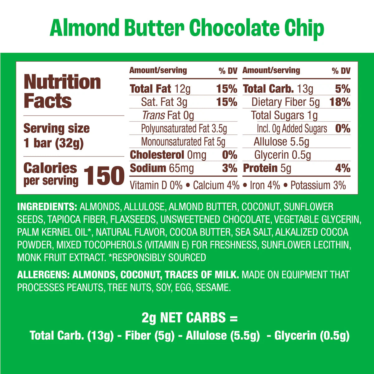 MUNK Almond Butter Chocolate Chip Granola Bar ( 6 X 4 OZ )