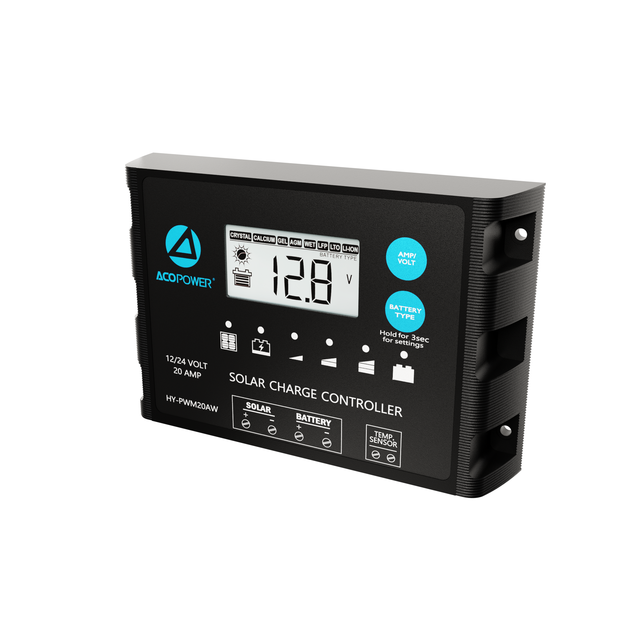 ACOPOWER 20A ProteusX Waterproof PWM Solar Charge Controller Compatible With 8 Battery Types-10
