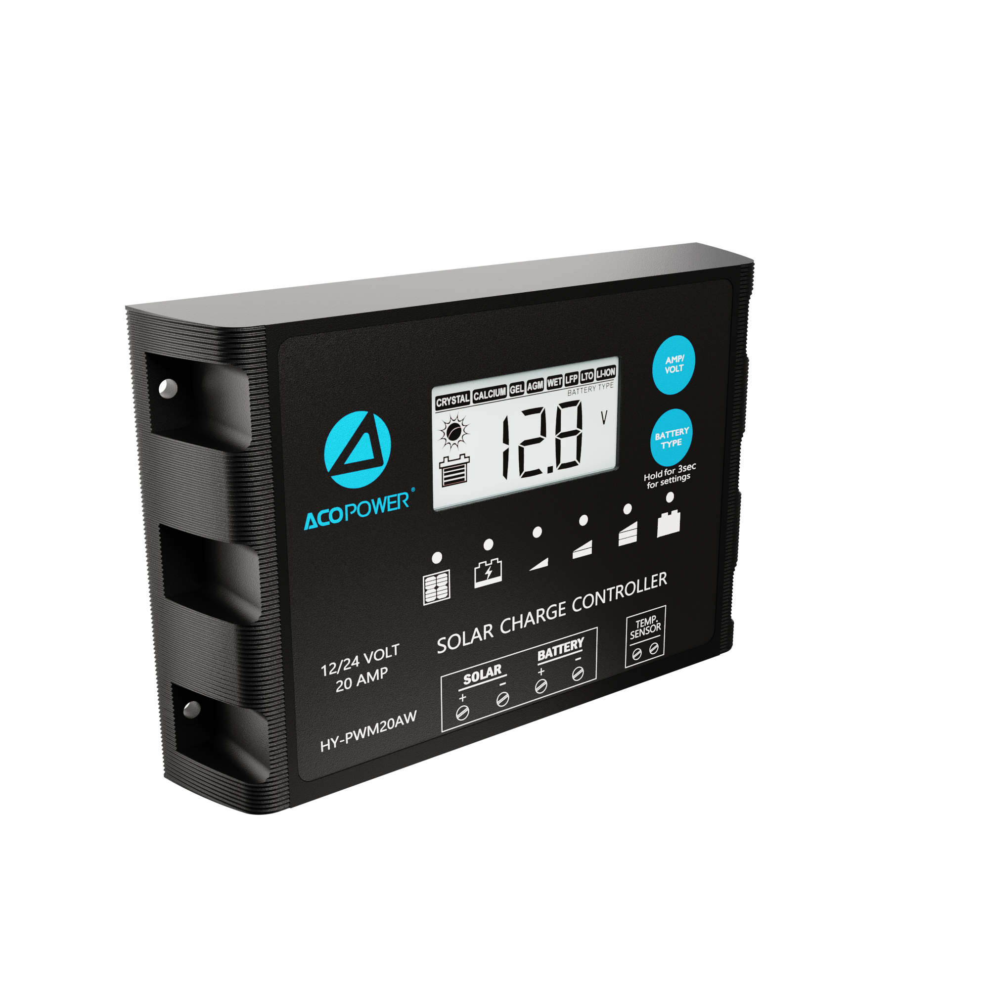 ACOPOWER 20A ProteusX Waterproof PWM Solar Charge Controller Compatible With 8 Battery Types-23