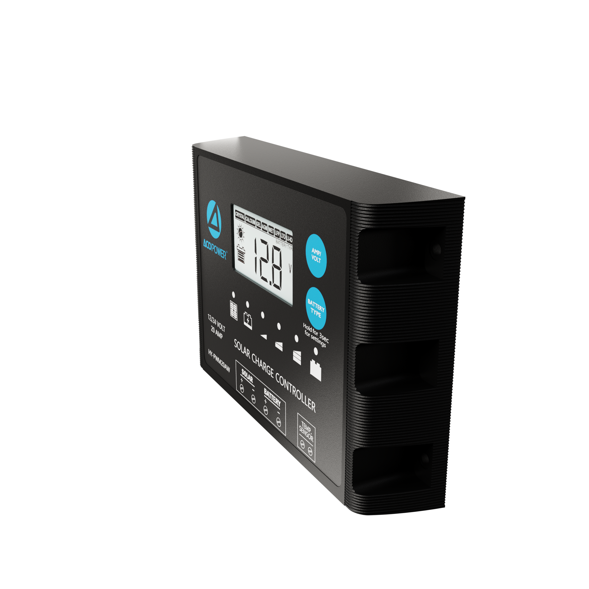 ACOPOWER 20A ProteusX Waterproof PWM Solar Charge Controller Compatible With 8 Battery Types-75