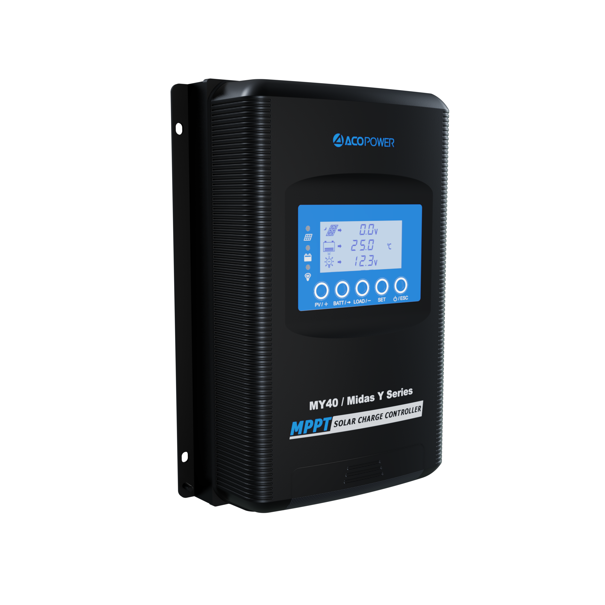ACOPOWER Midas 40A MPPT Negative Ground Solar Panel Charge Controller LCD Display-24