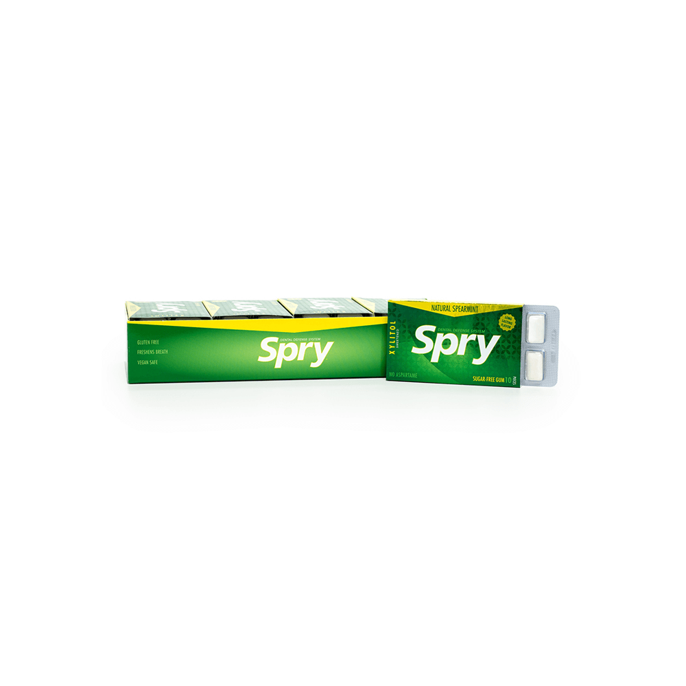 Spry Sugar-Free Spearmint Gum 10 Count Blister Card (20 Pack)