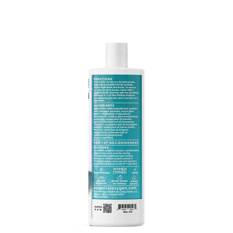 Essential Oxygen BR Organic Mouthwash + Brushing Rinse Wintergreen 16 OZ