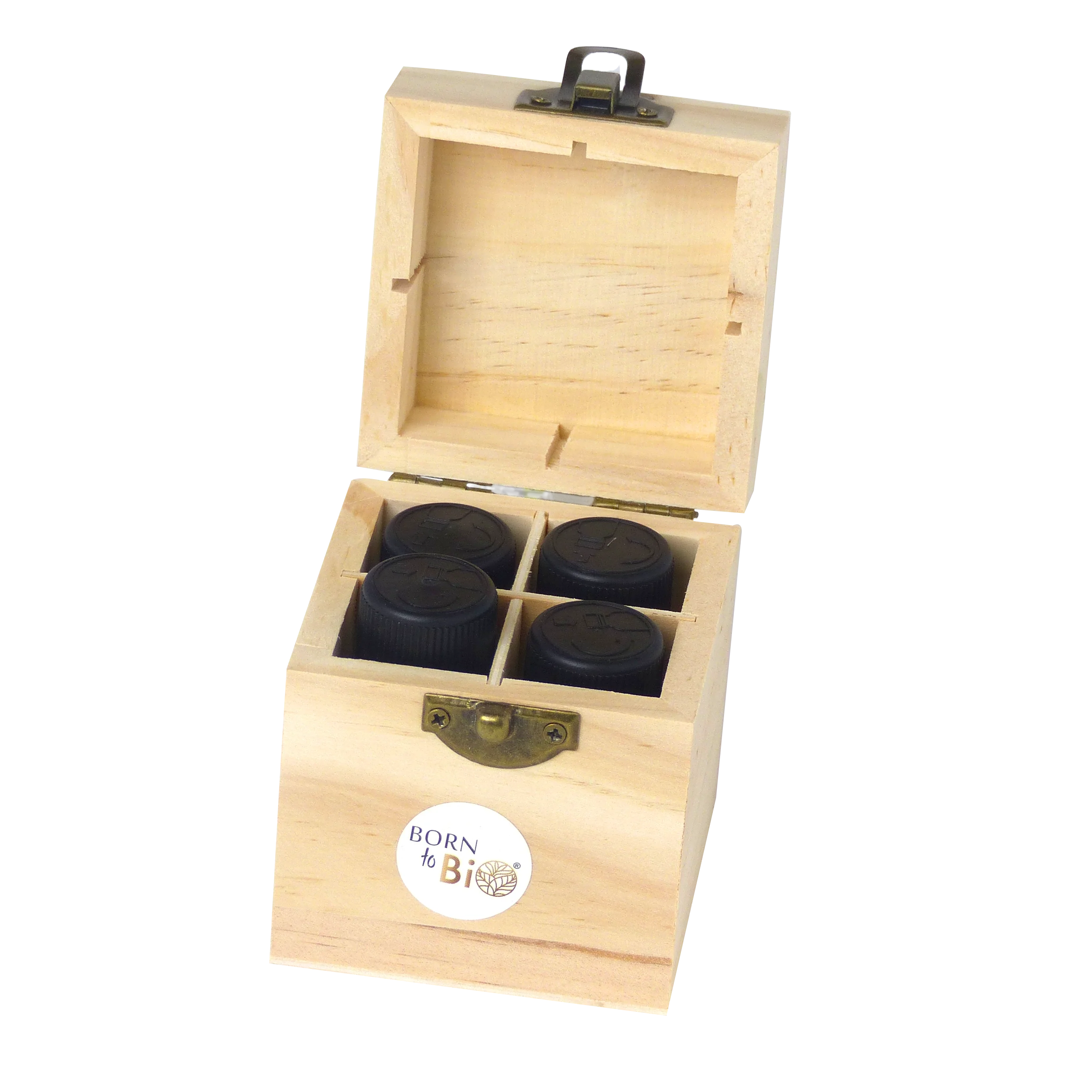 Wooden box for 4 bottles of oils-1