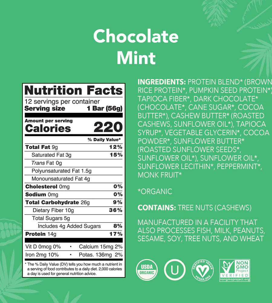 Aloha Chocolate Mint Protein Bar( 12 X 1.98 OZ )