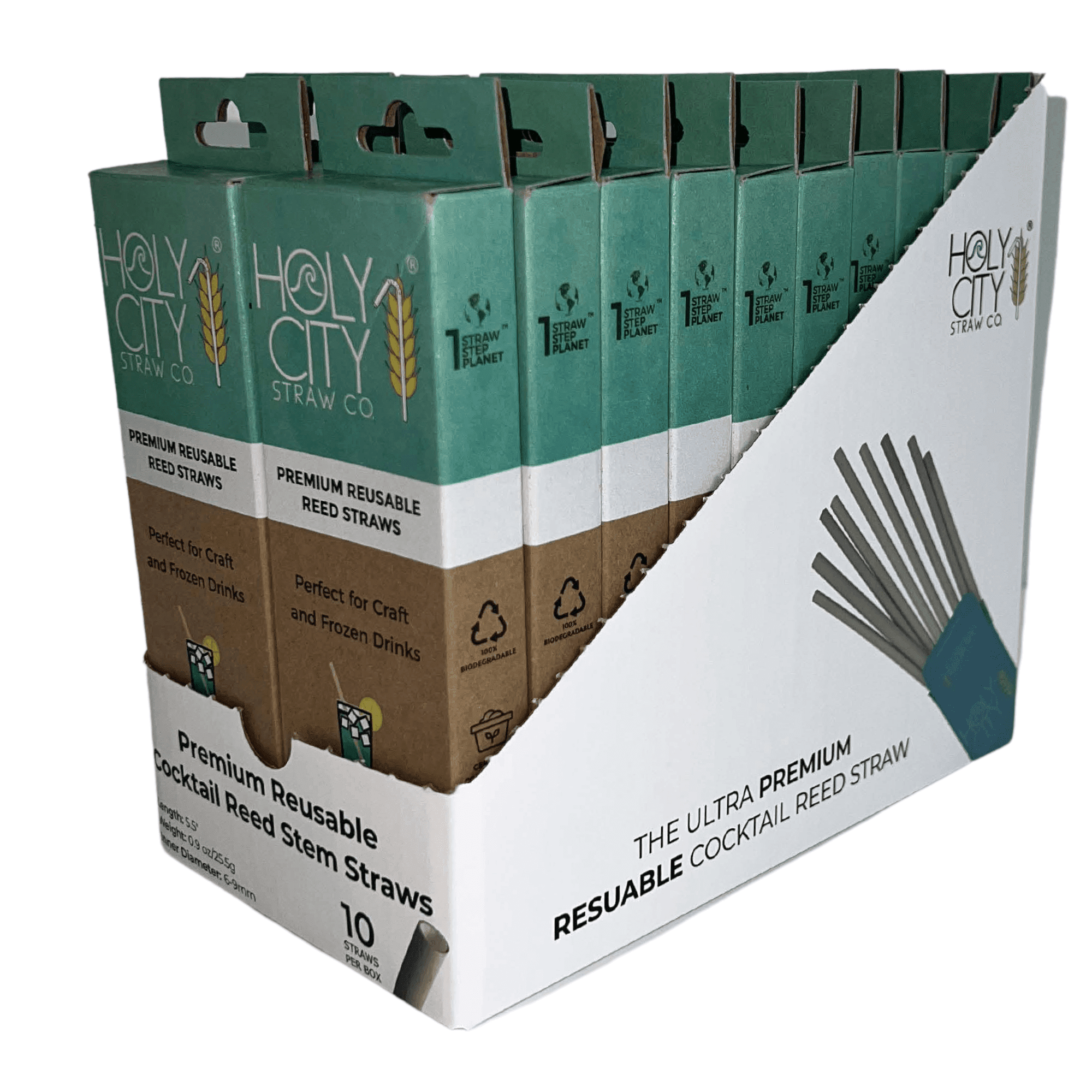 5.5" Jumbo Reed Stem Drinking Straws | Inner pack | 20 x 10ct. Boxes-4