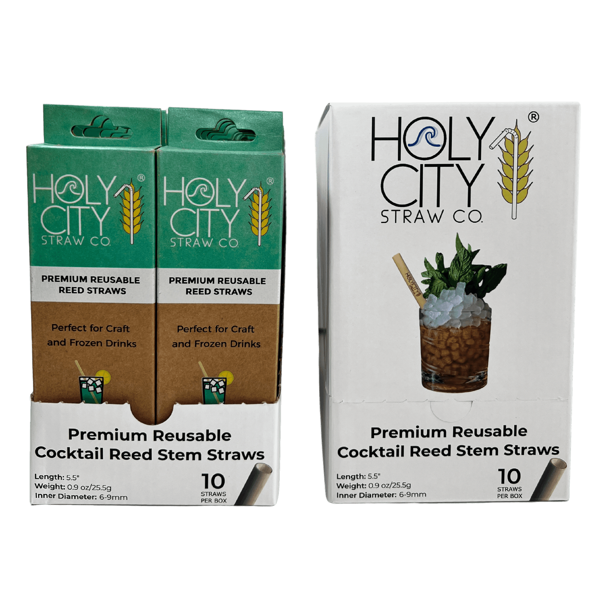 5.5" Jumbo Reed Stem Drinking Straws | Inner pack | 20 x 10ct. Boxes-0