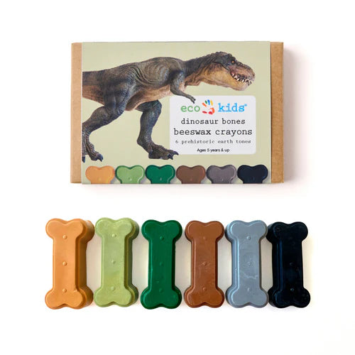 Non-Toxic Beeswax Crayons - Dinosaur Bones (6 crayons)