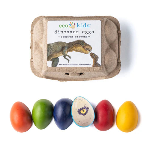 Eco-Kids beeswax crayons - dinosaur eggs (6 crayons)