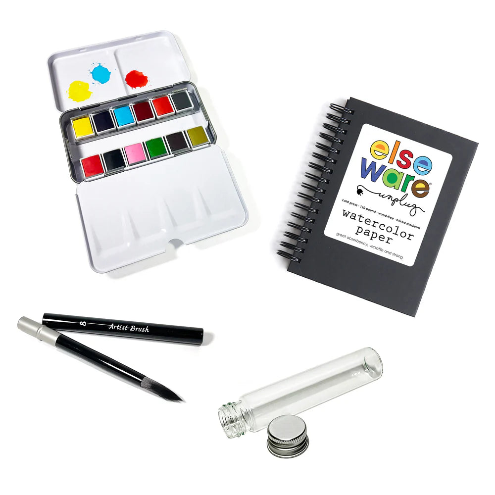 Watercolor To-Go Kit - Travel Friendly - 12 Colors