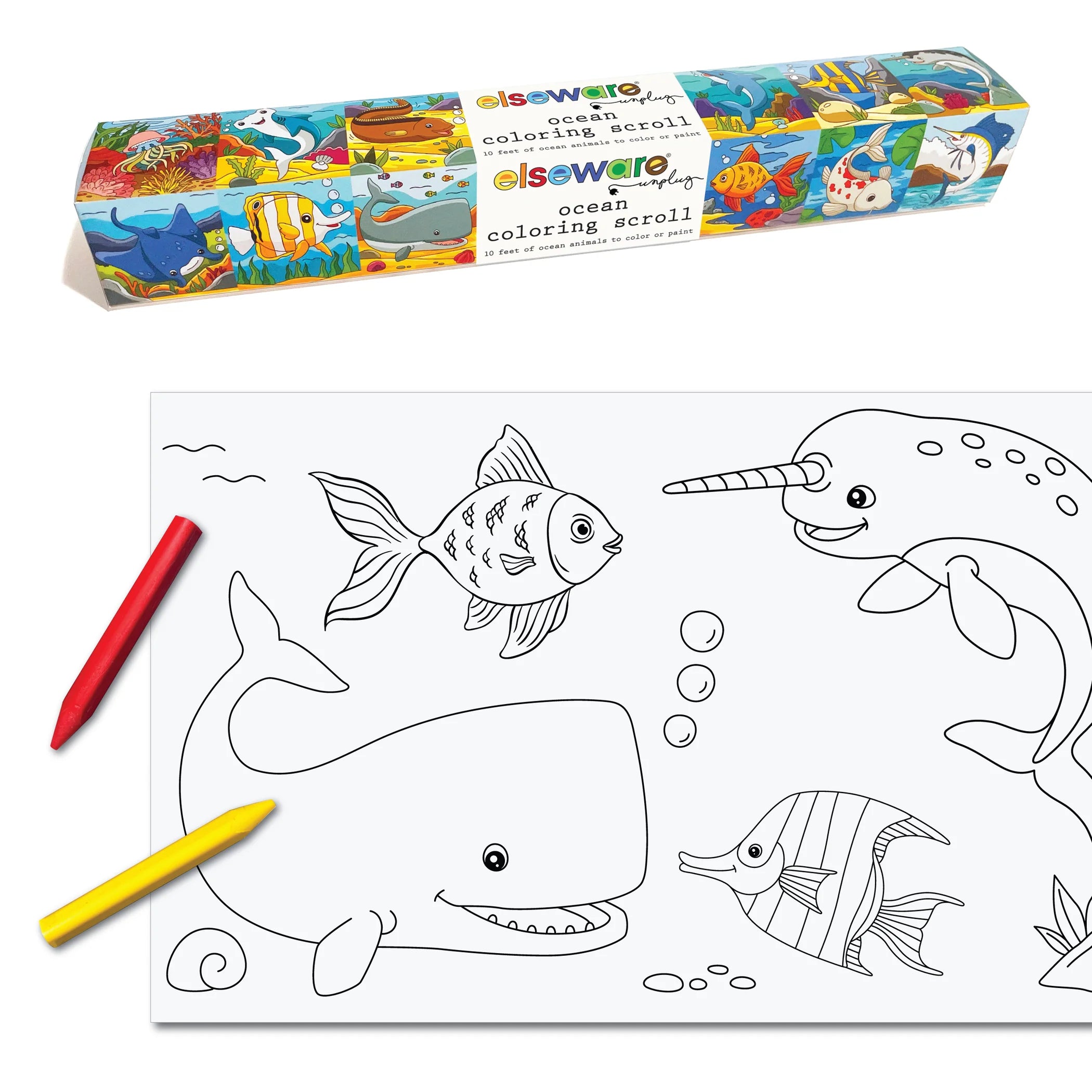 Coloring Scroll - (Choice of theme : dinosaur, jungle, ocean, solar system, 10' long)