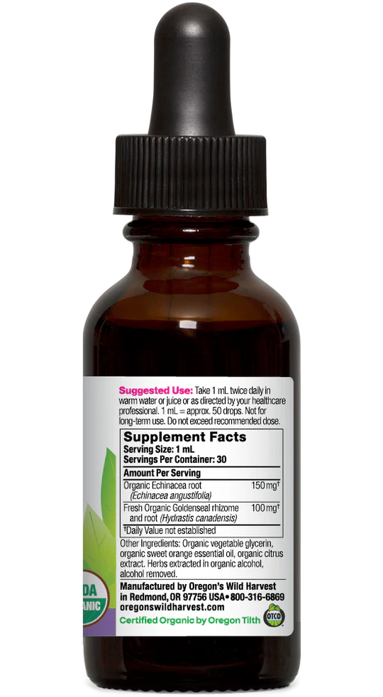Oregon's Wild Harvest Organic Echinacea Goldenseal, 1 oz