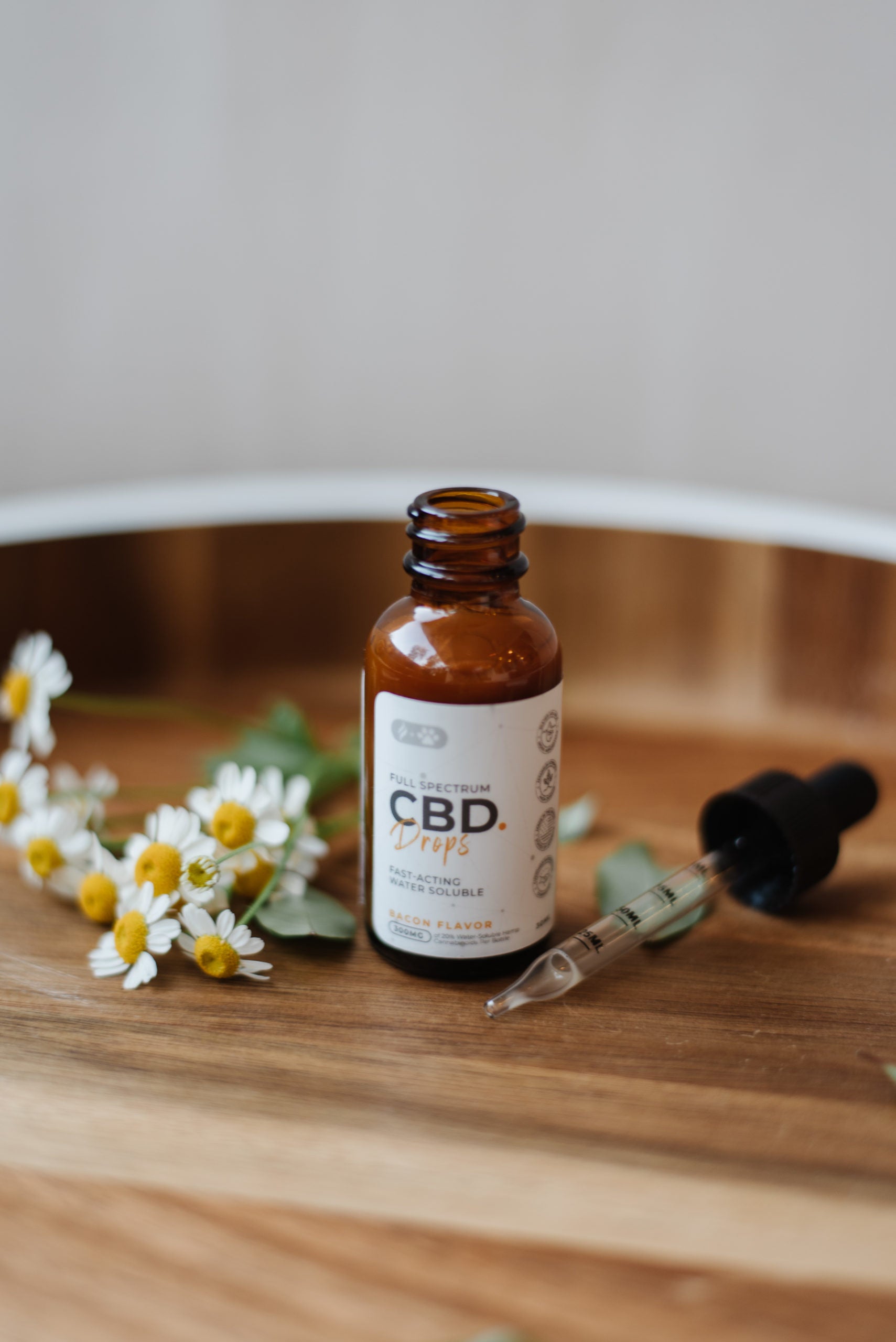 Green Flame Bacon Flavored Water-Soluble CBD Drops for Pets