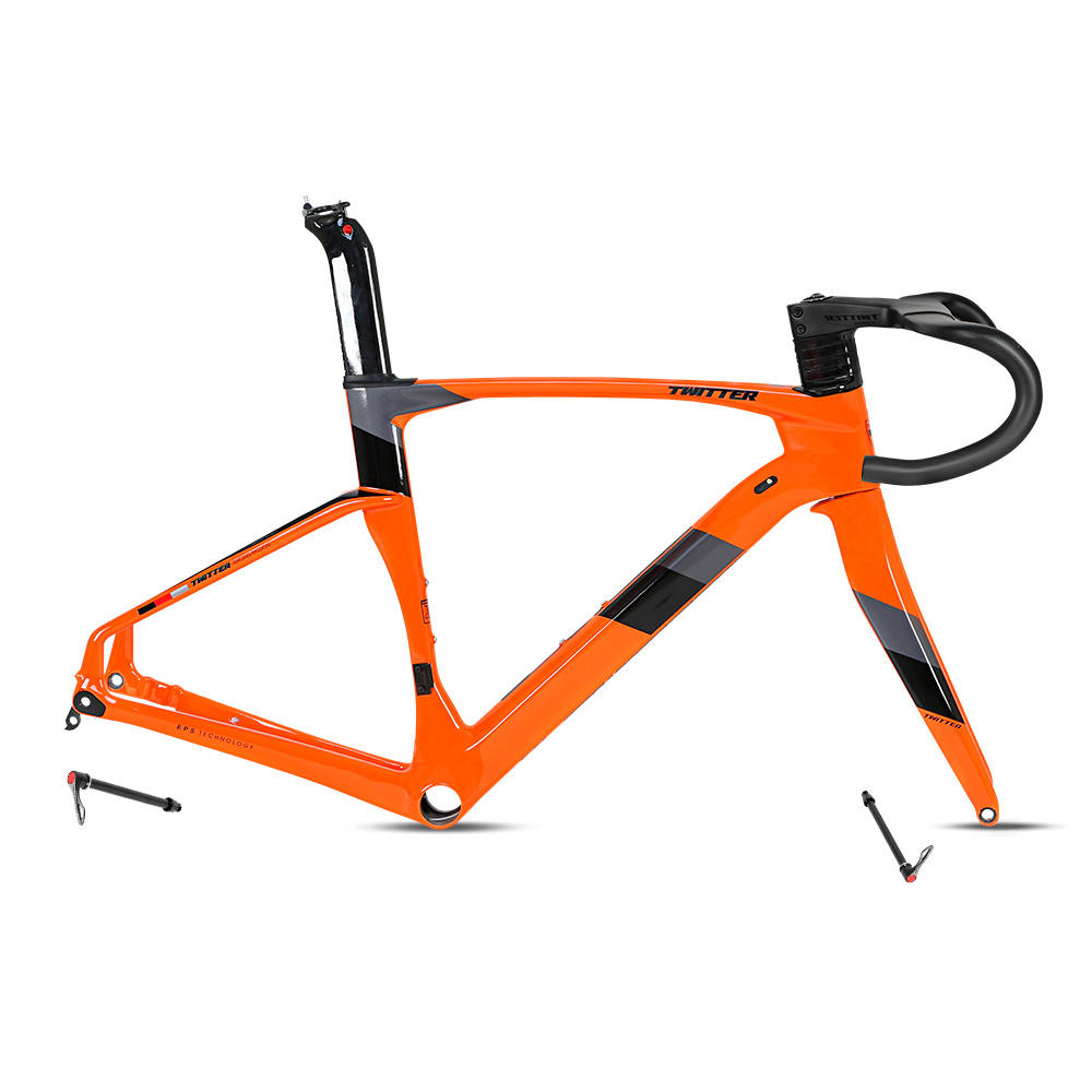 TWITTER CYCLONE Pro Disc Carbon Road Frame Set – T900, 700C, Aero, Thru Axle, Gloss+UV Decals-7