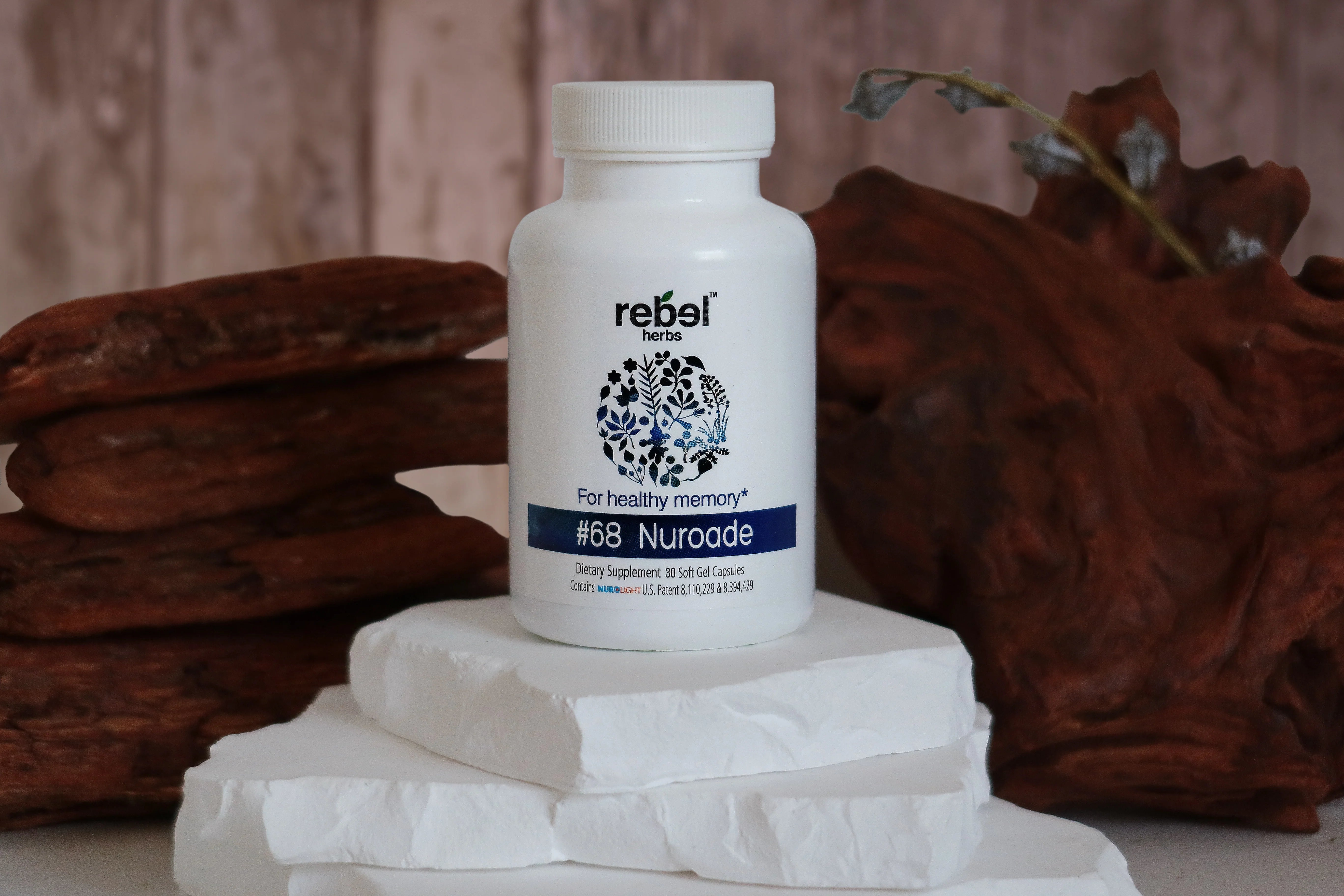 Rebel Herbs Organic Nuroade Capsules for Healthy Memory - 30 Count