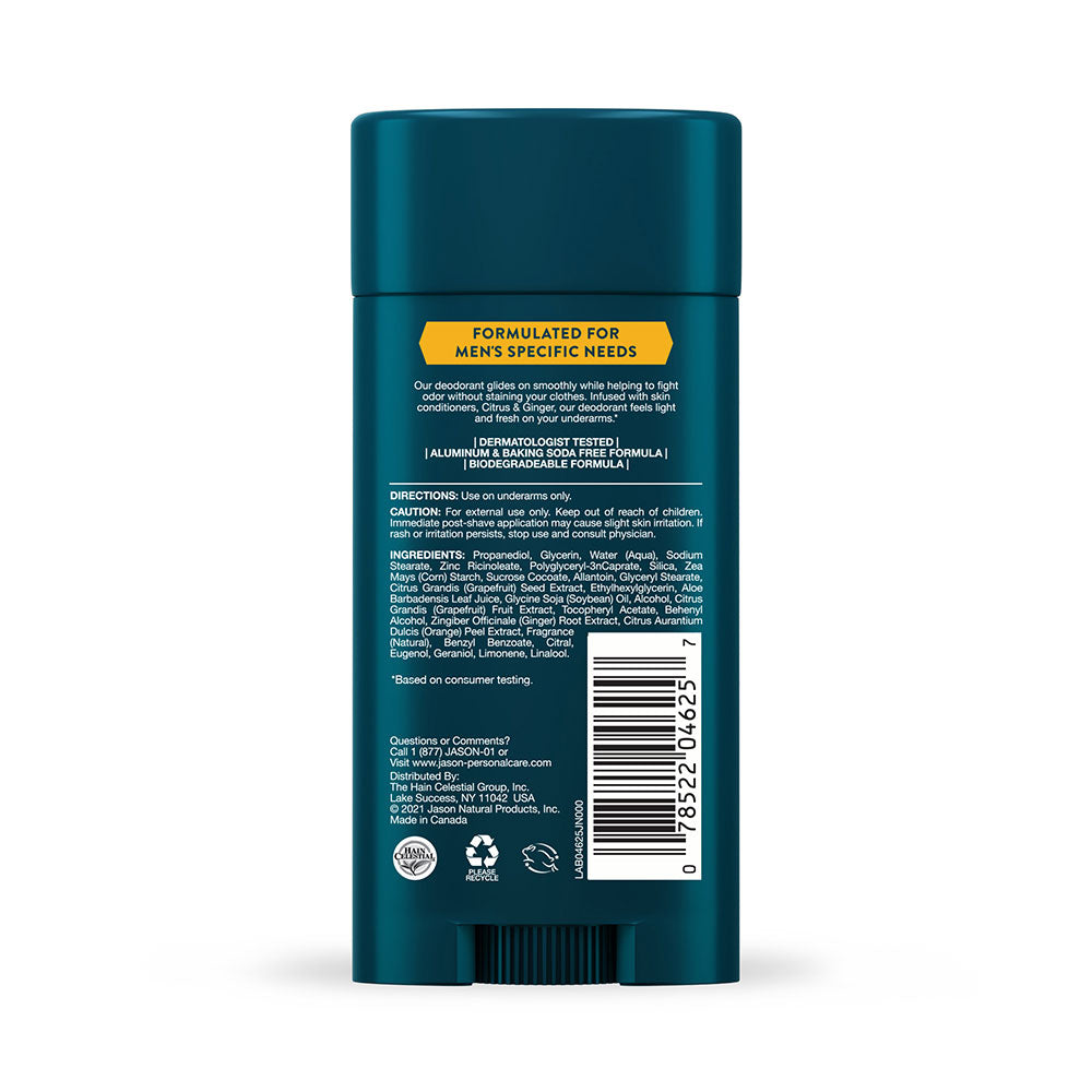 JĀSÖN® Men's Deodorant Stick Citrus + Ginger 2.5 OZ
