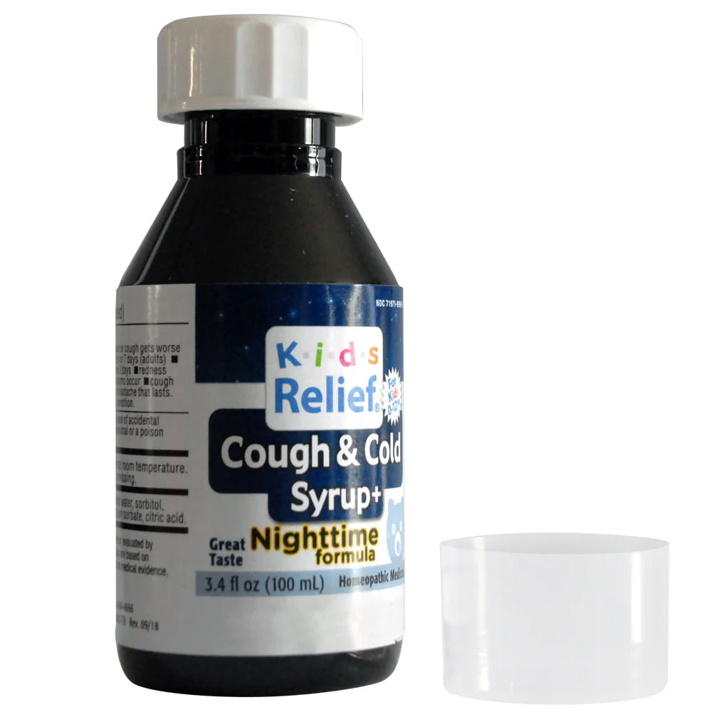 Kids Relief Cough & Cold Nightime Syrup for Kids 0-12 Years (1x3.4OZ )