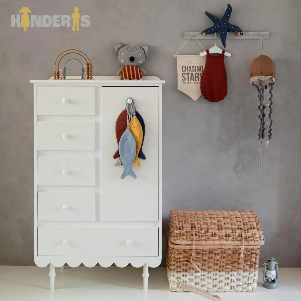 Chest of drawers for children's room "BABUSHKA", white-0