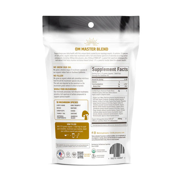 Om Master Blend Organic Mushroom Powder 3.17 OZ