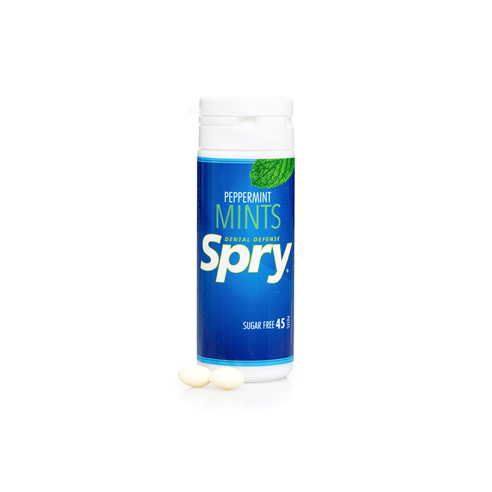 Spry Sugar-Free Peppermint Mints 45 Count (6 Pack)