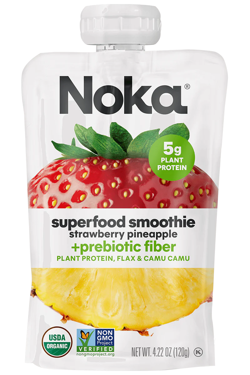 Noka Strawberry Pineapple Superfood Smoothie + Prebiotic Fiber 6 Pack