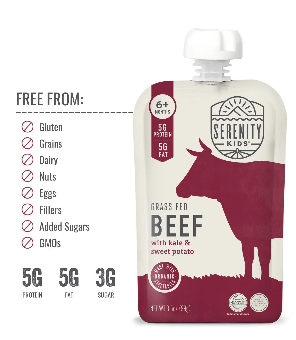 Serenity Kids Grass Fed Beef with Organic Kale & Sweet Potato