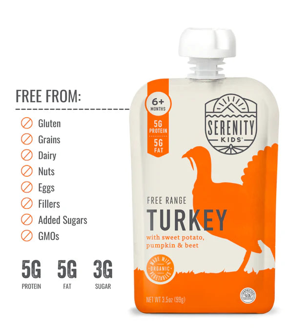 Serenity Kids Free Range Turkey with Organic Sweet Potato, Pumpkin, & Beet