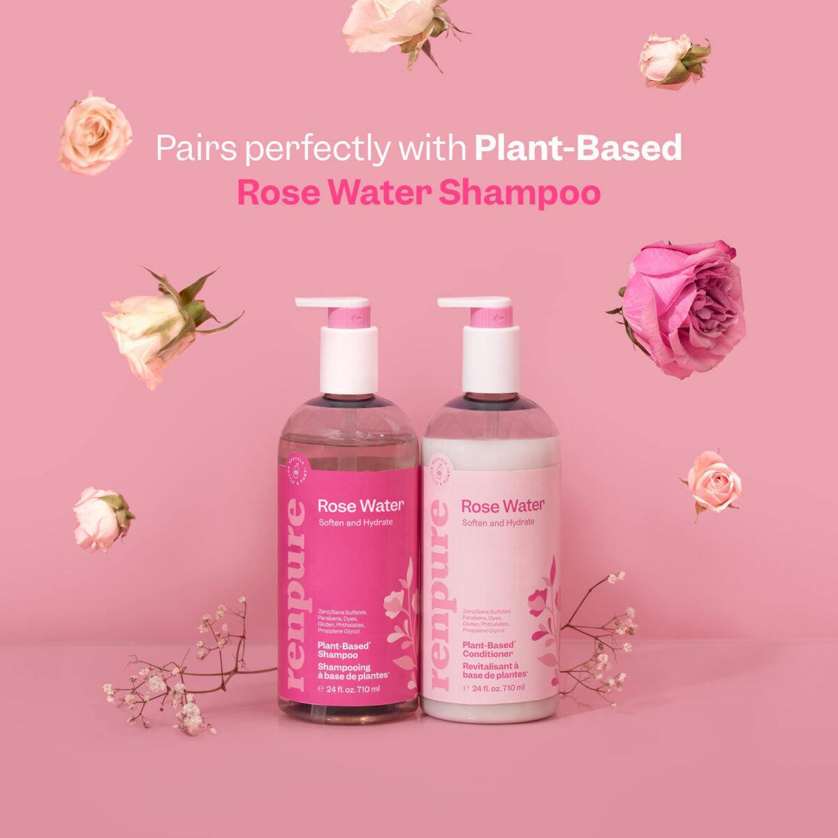 Renpure Rose Water Soften & Hydrate Conditioner 24oz