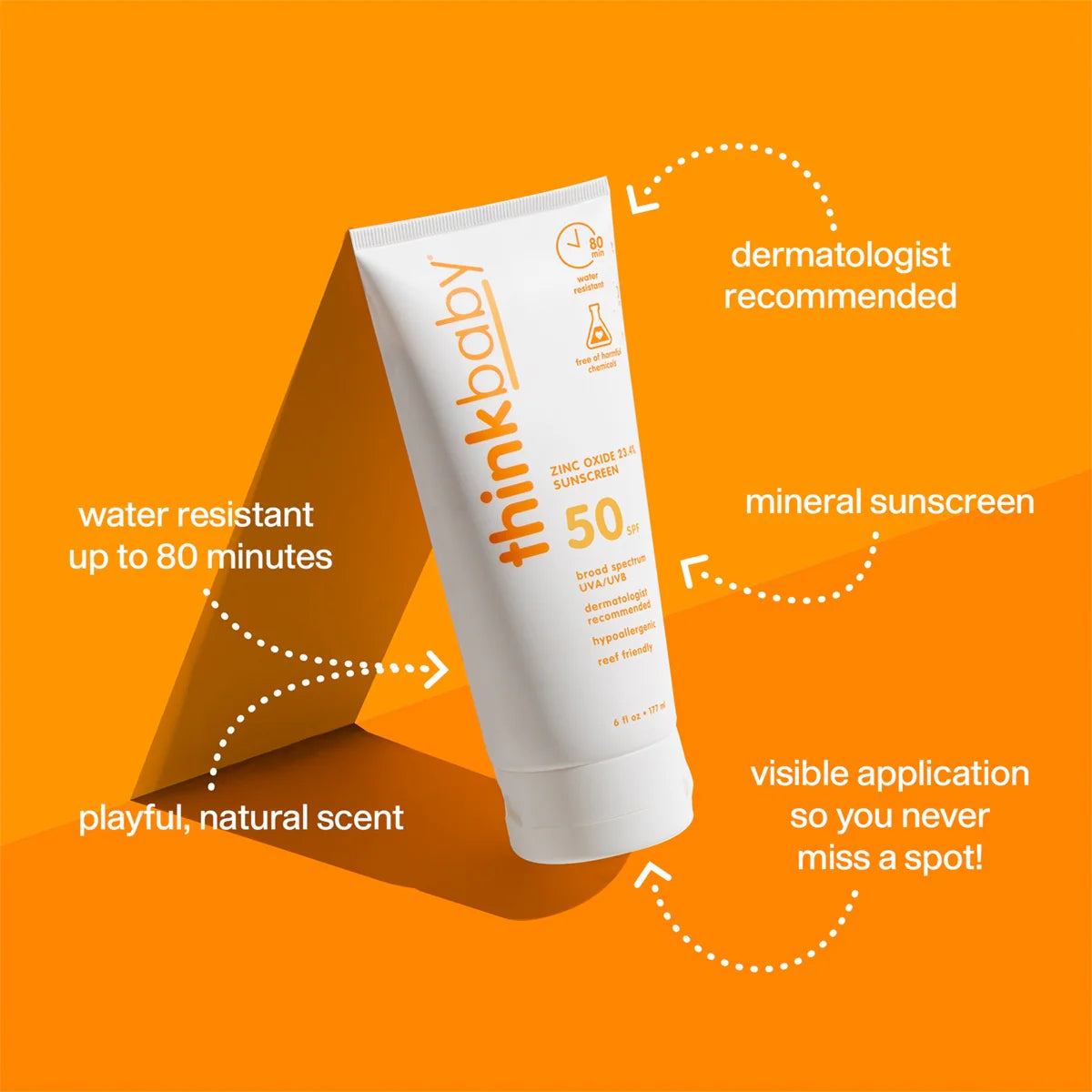 Thinkbaby Safe Sunscreen SPF 50+ Family Size 6 oz