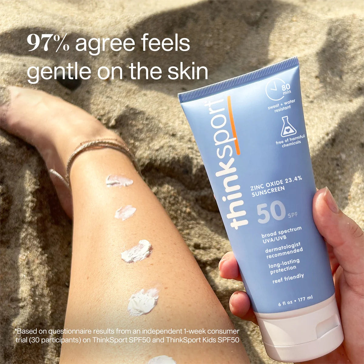 Thinksport Safe Sunscreen SPF 50+ Family Size 6oz