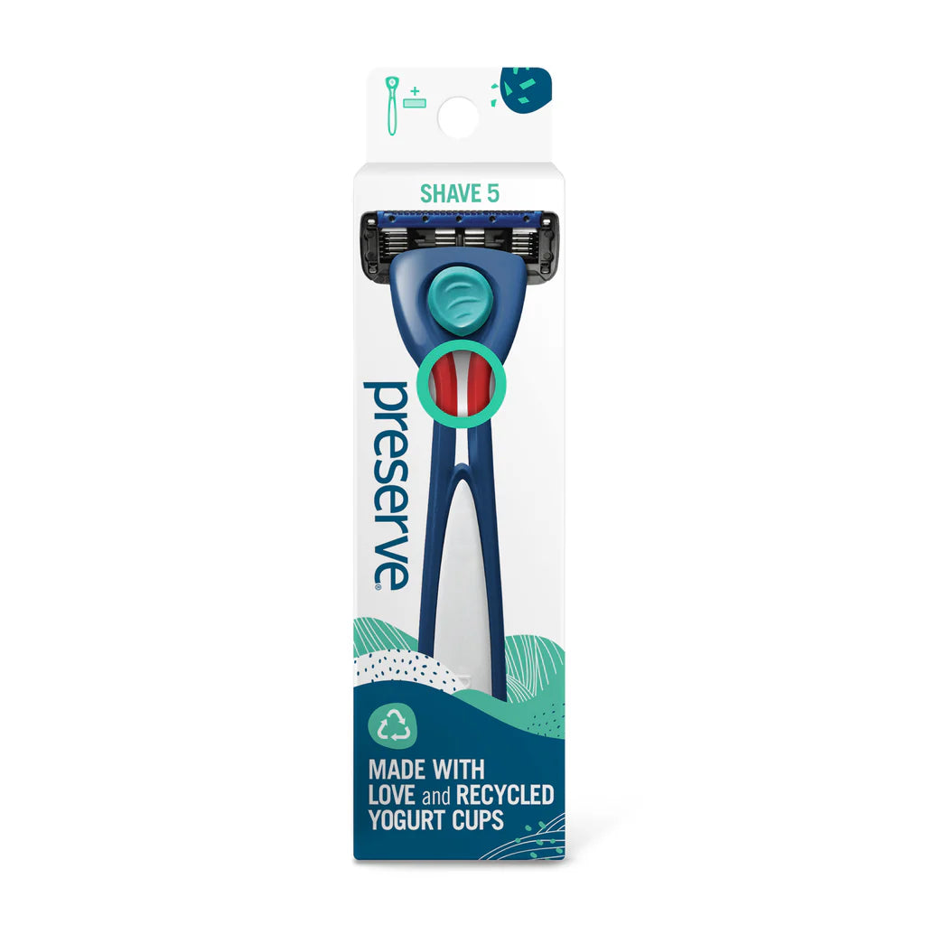 Preserve Shave 5 Razor System | Handle & 1 Blade, 6 ct