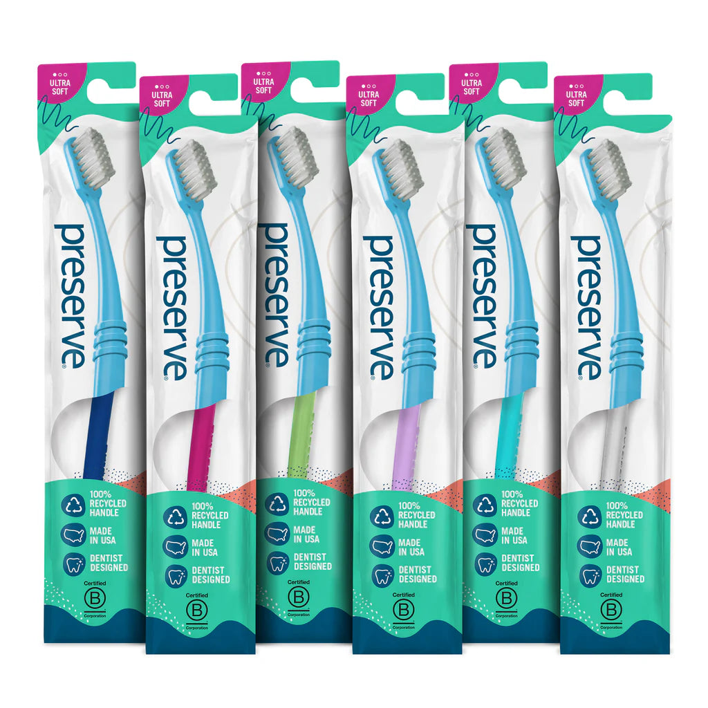 Preserve Ultra Soft Toothbrush in Lightweight Pouch | 6-pack