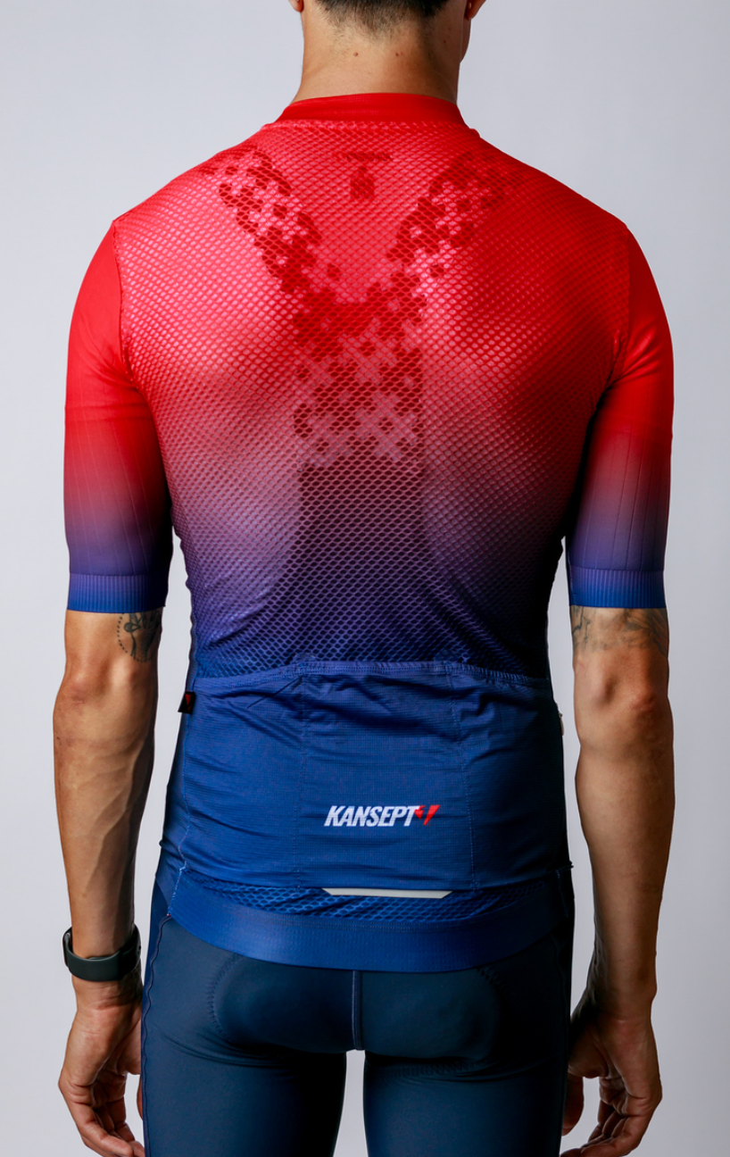 Men's ProSpec Ventoux Jersey | GRADIENT print | Flamme Rouge RED/MidnightBLUE-1