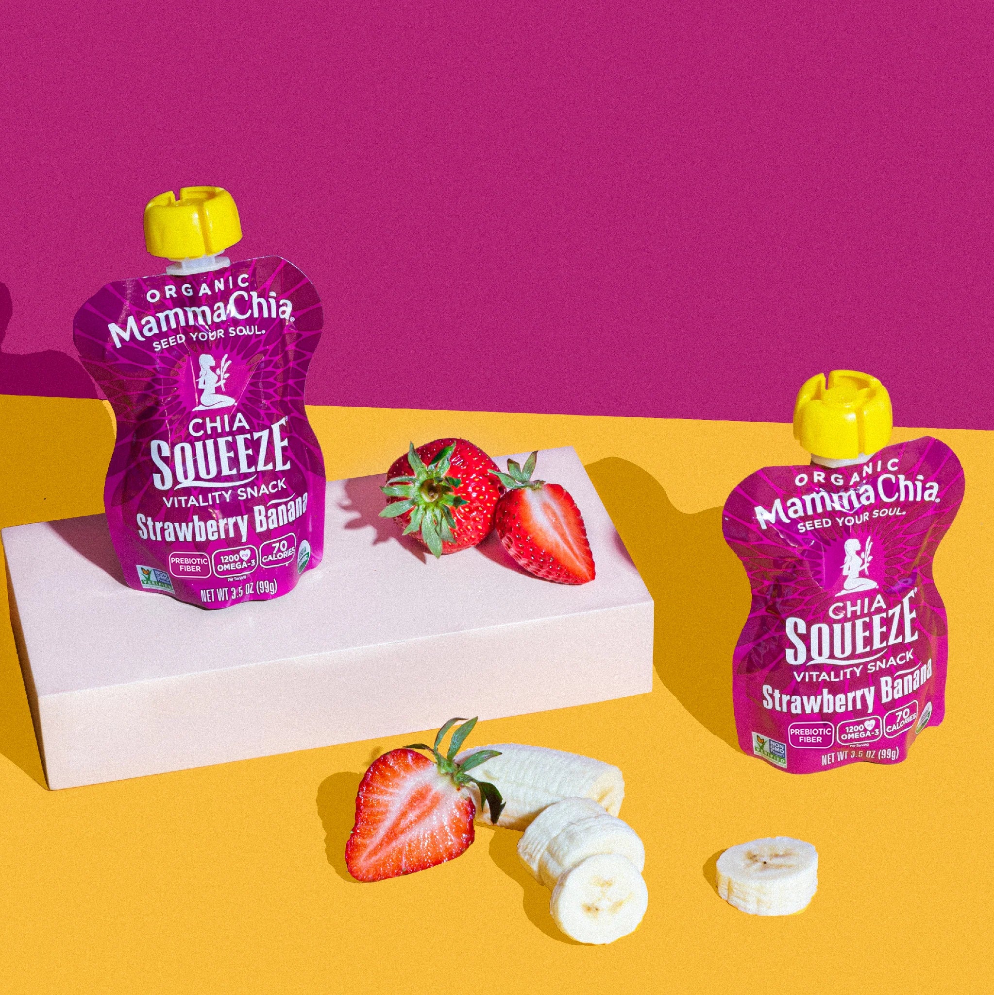 Strawberry Banana Organic Chia Squeeze 16 Pack