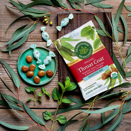 Traditional Medicinals Throat Coat® Eucalyptus Mint Lozenges 12 Pack