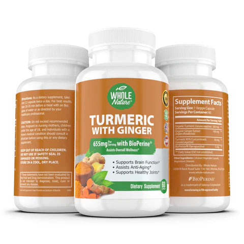 Whole Nature Tumeric Curcumin, Giner and Black Pepper