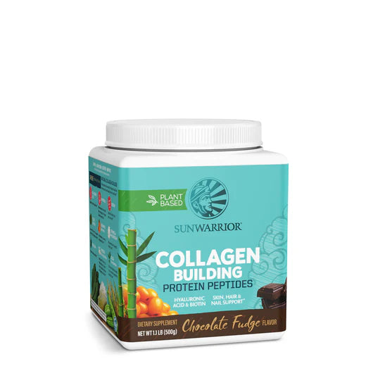 Sunwarrior Collagen Building Protein Peptides Chocolate Fudge 17.6 oz